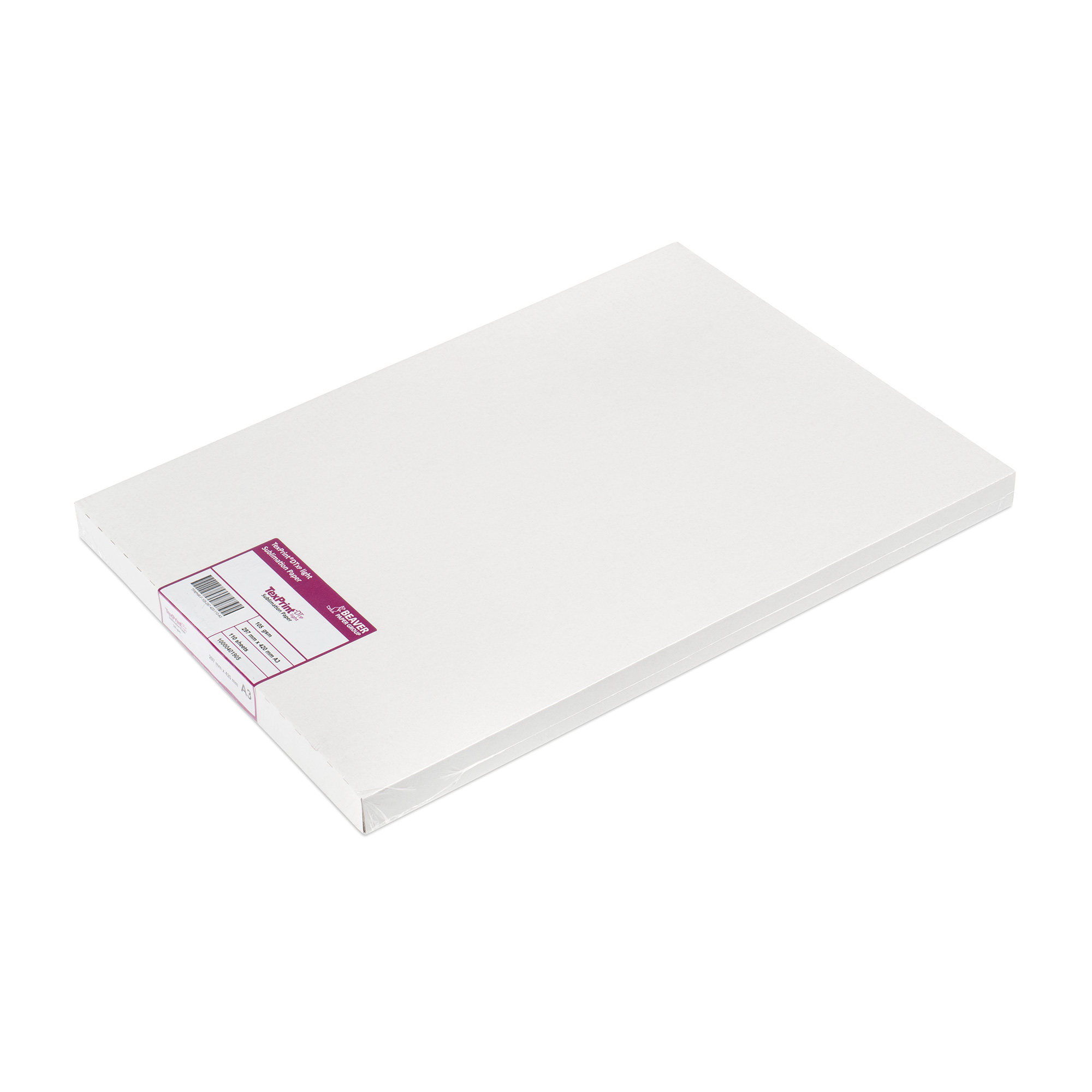 TexPrint® DT Light 105 g/qm, Sublimationspapier, div. Formate, 110 Blatt/Pack TexPrint® DT Light 105 g/qm, Sublimationspapier, div. Formate, 110 Blatt/Pack