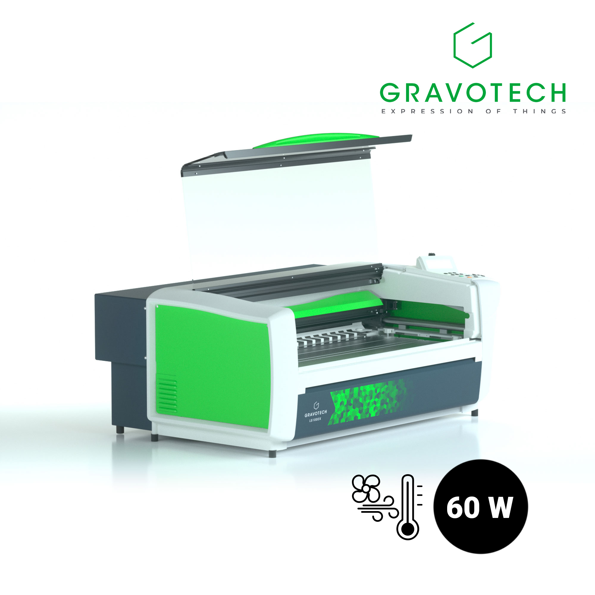 Gravotech LS100EX CO2 Lasergravierer, 60 Watt CO2 Laser mit Luftkühlung
