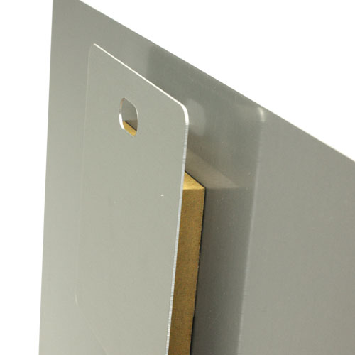 Alu-Aufhänger inkl. MDF Abstandhalter, Größe 127 x 127 mm Alu-Aufhänger inkl. MDF Abstandhalter, Größe 127 x 127 mm