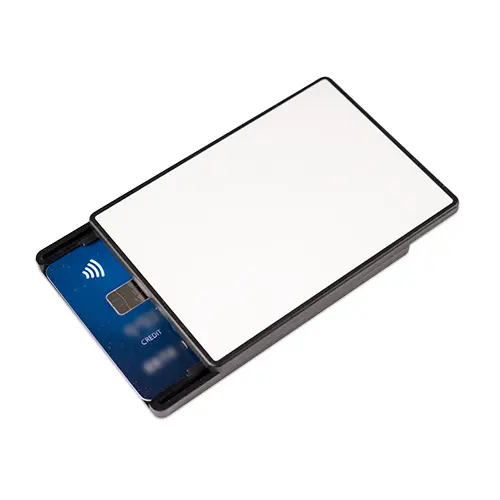 Kartenhalter schwarz, für 6 Karten, Größe 65 x 92 x 11 mm