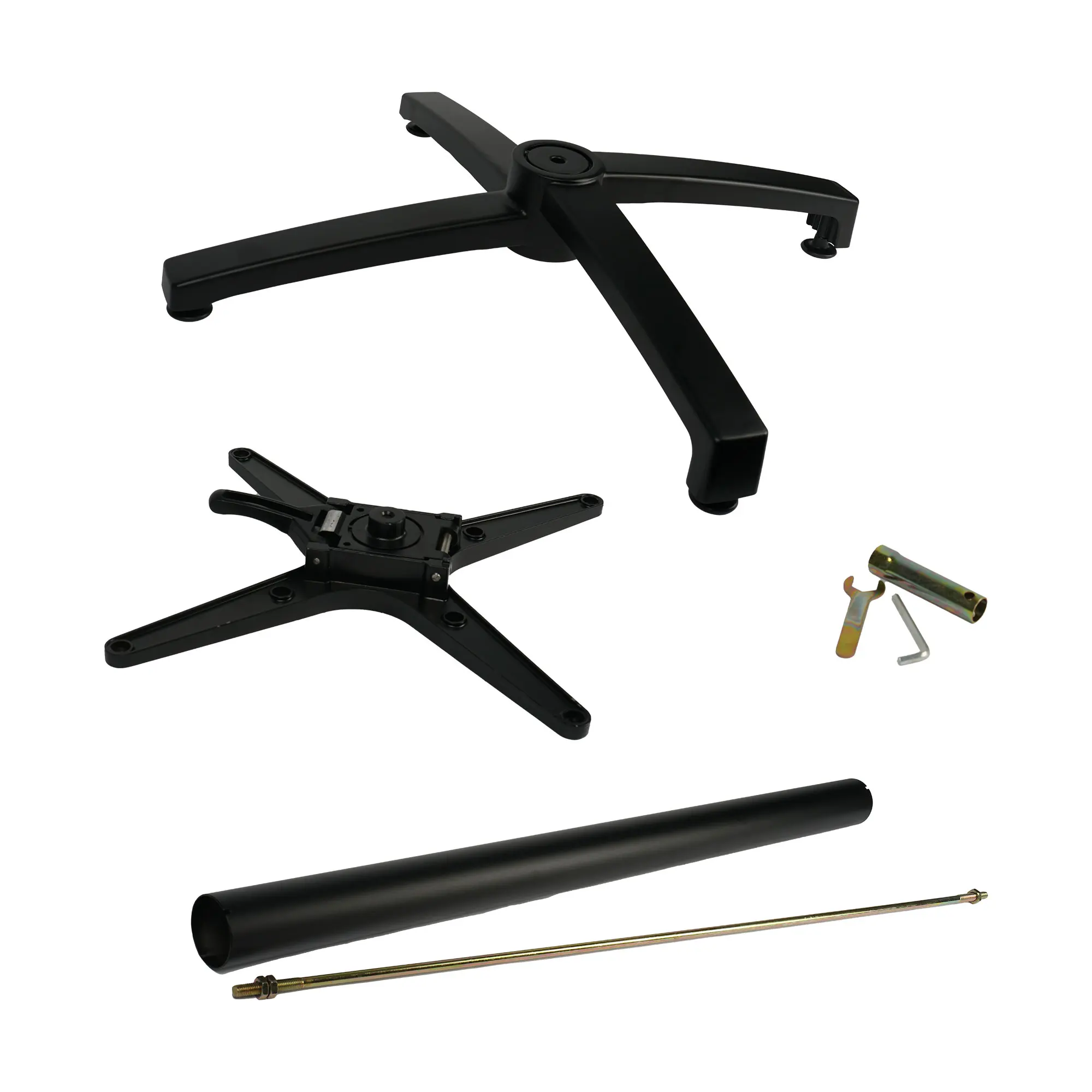 Tischgestell für Bistro-Stehtisch (ohne Tischplatte), Schwarz-Matt, Höhe 110 cm, mit Höhenausgleich für unebene Untergründe,