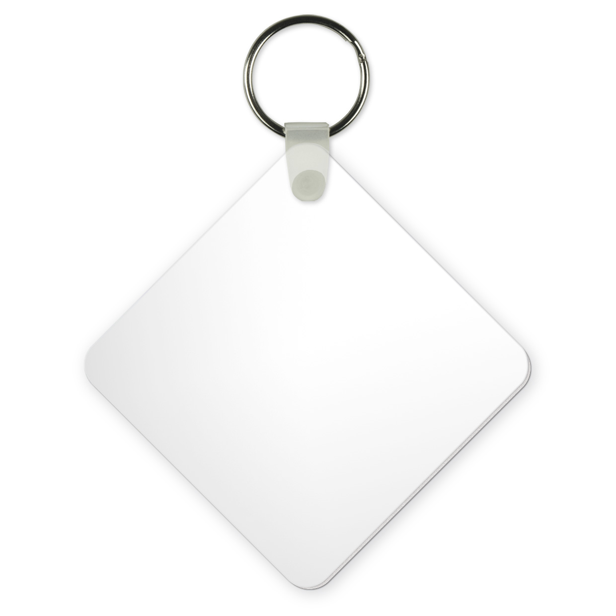 UNISUB Porte-clé carré, taille 57 x 57 mm,  blanc brillant, 50 pcs./carton