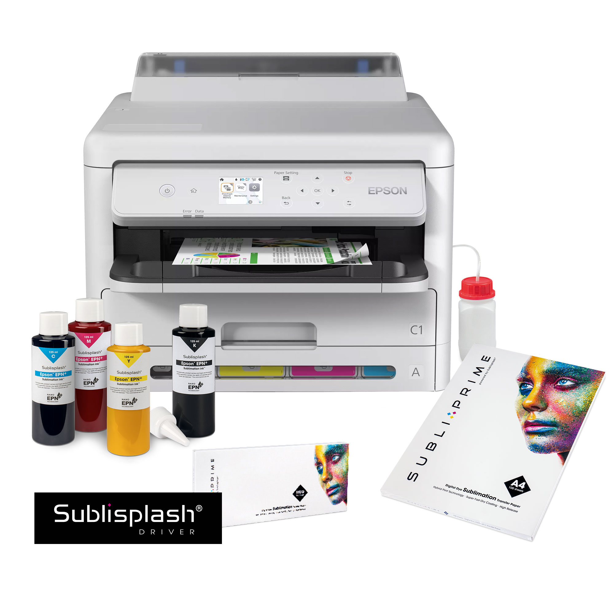 Kit de démarrage imprimante à jet d’encre Epson WorkForce, format A4, composé de:
