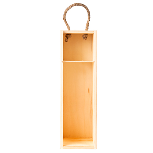 Weinkiste aus naturfarbenem Kieferholz, für eine Flasche, mit weißem Schiebedeckel Weinkiste aus naturfarbenem Kieferholz, für eine Flasche, mit weißem Schiebedeckel