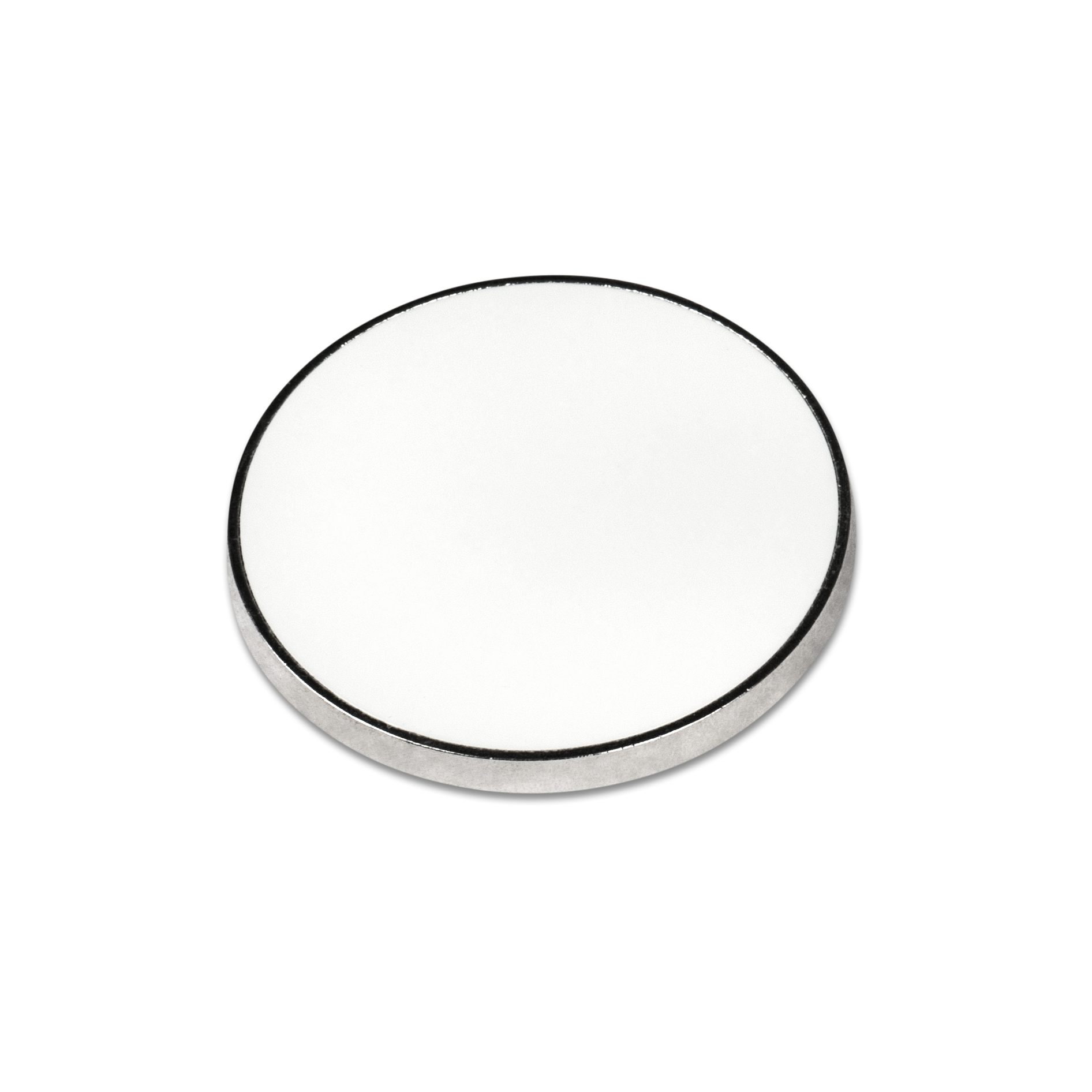 Aimant métallique argenté avec insert en aluminium blanc imprimable, différentes versions