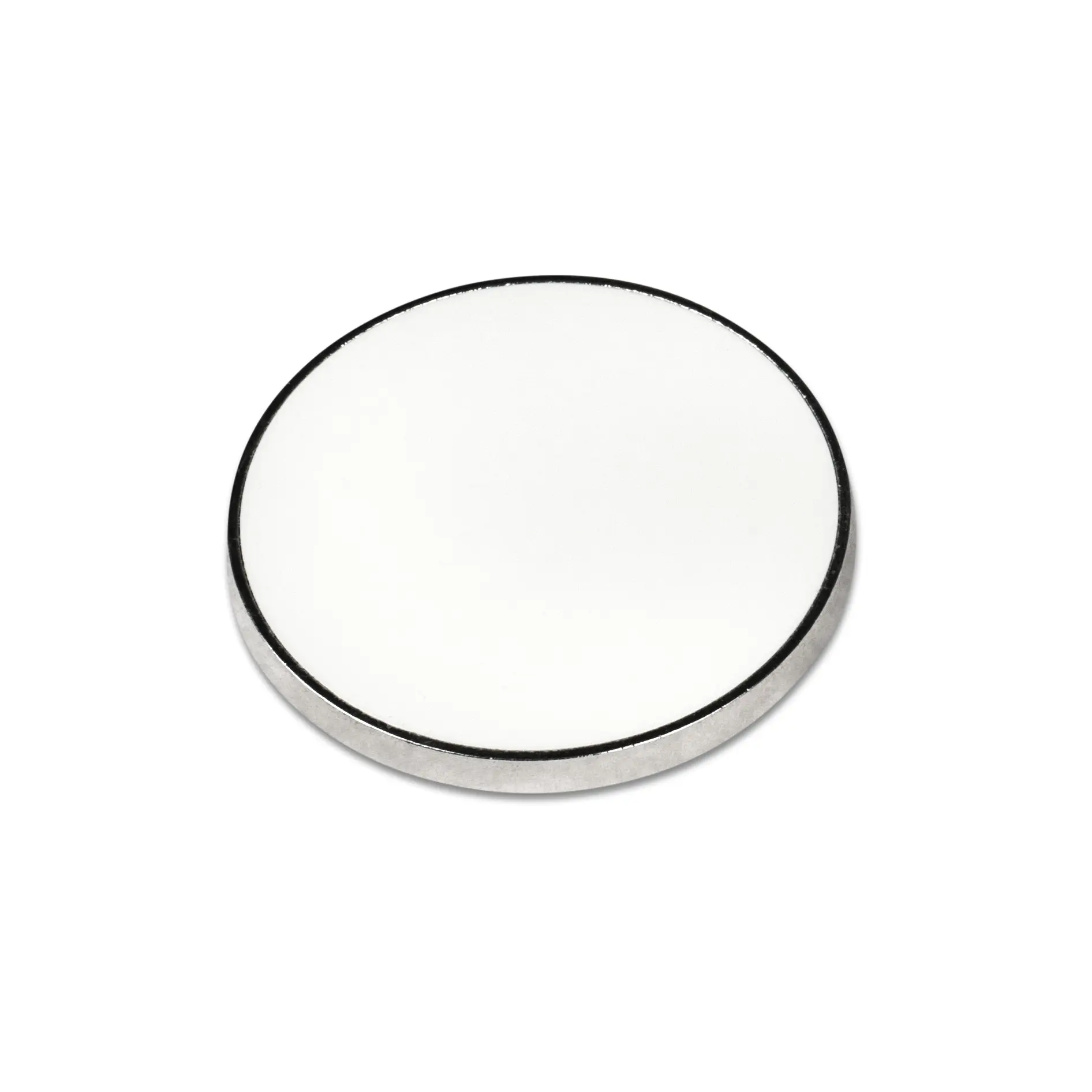 Metallmagnet Silber mit bedruckbarem weißen Alu-Einsatz, div. Ausführungen