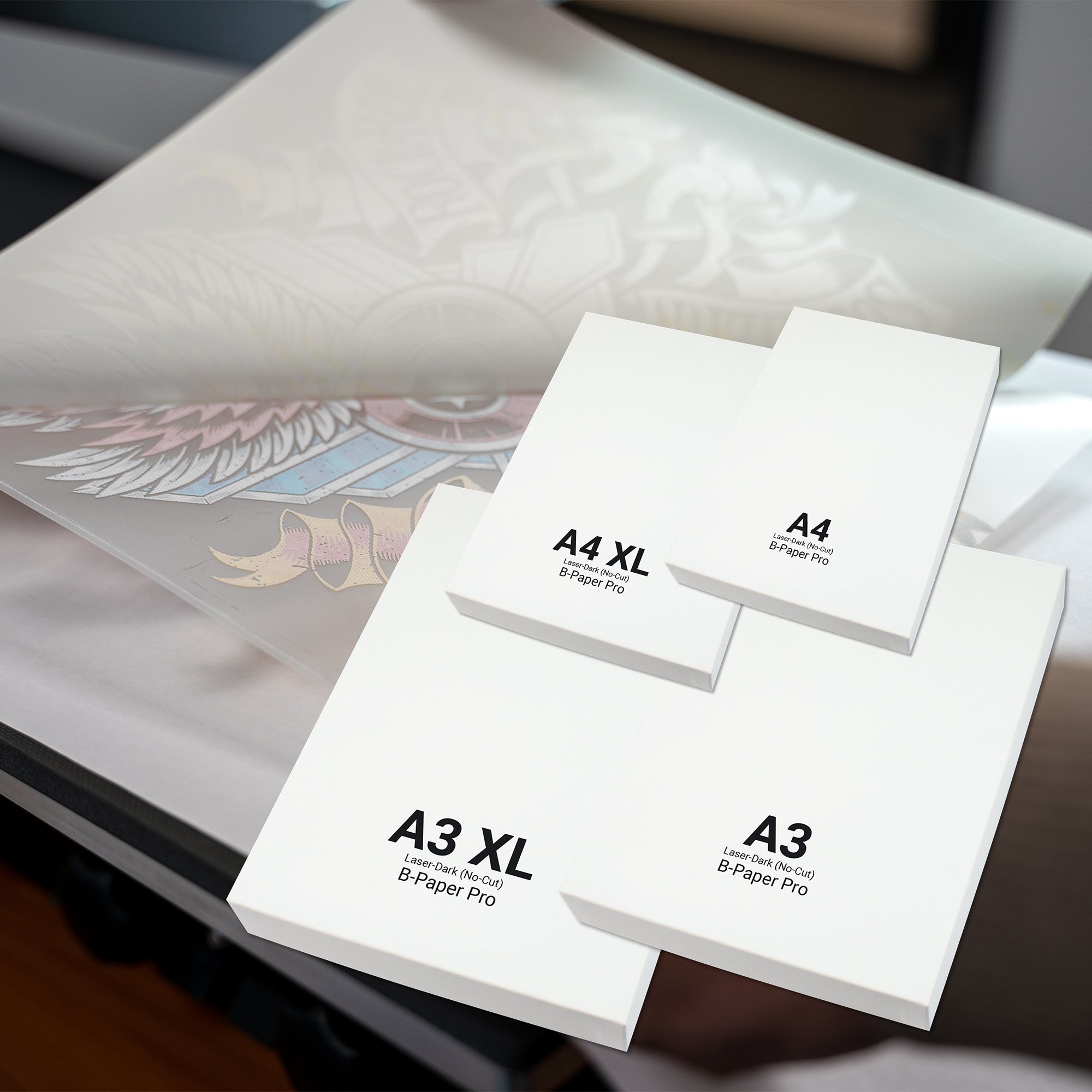 Laser-Dark (No-Cut) B-Paper Pro, différentes versions