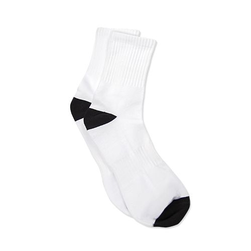 Chaussettes courtes blanches - noires, diverses tailles
