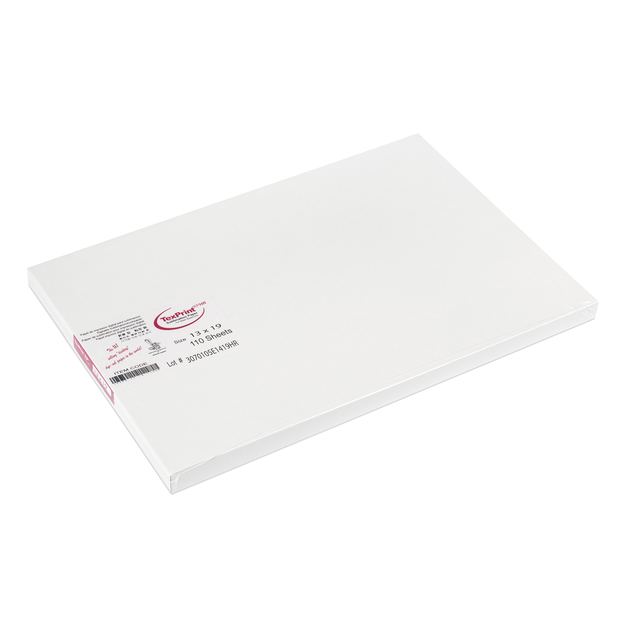 Papier pour la sublimation TexPrint® DT Light 105 g/mc, divers formats, 110 feuilles/pack Papier pour la sublimation TexPrint® DT Light 105 g/mc, divers formats, 110 feuilles/pack