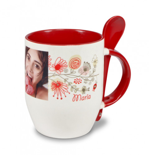 Tasse en céramique TWO TONES & cuillère, Orca™ Coating, diverses couleurs