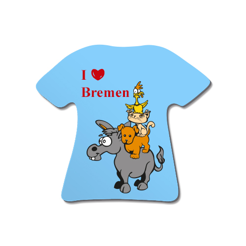 UNISUB Kühlschrankmagnet, T-Shirt,  Farbe Weiß-glänzend