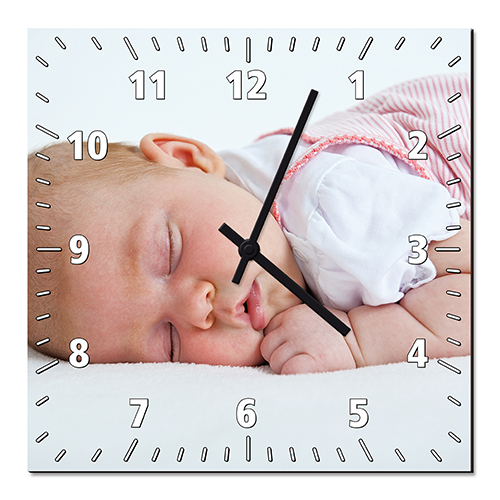 Horloge murale en fibres dures carrée,  diverses versions