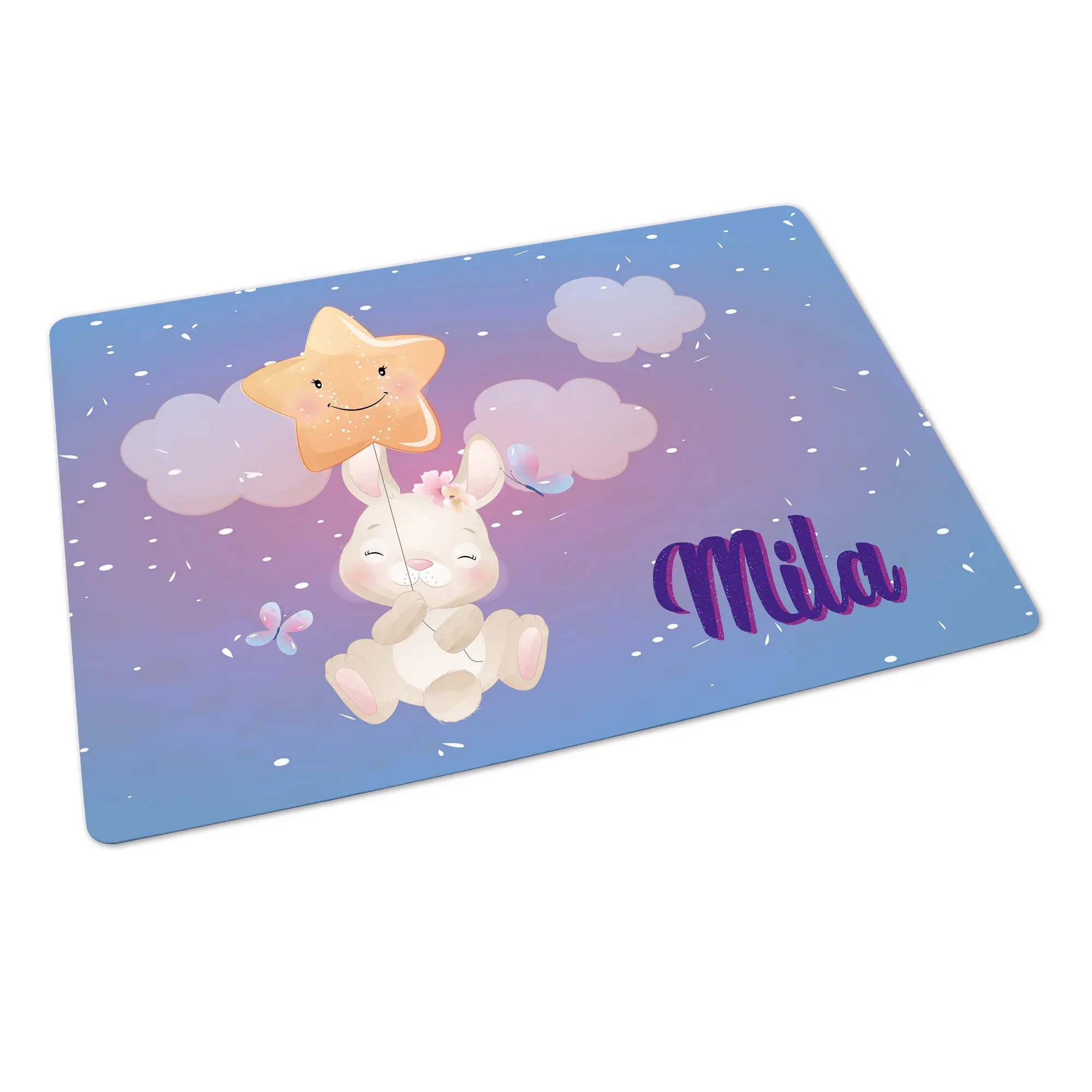 Sublistar® Textile placemat with black rubber back, colour white, size 390 x 260 mm, 10 pcs./pack, 200 pcs./carton