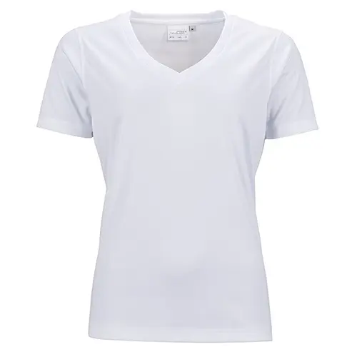 Ladies Active T-Shirt, V-Neck, Farbe White, div. Größen