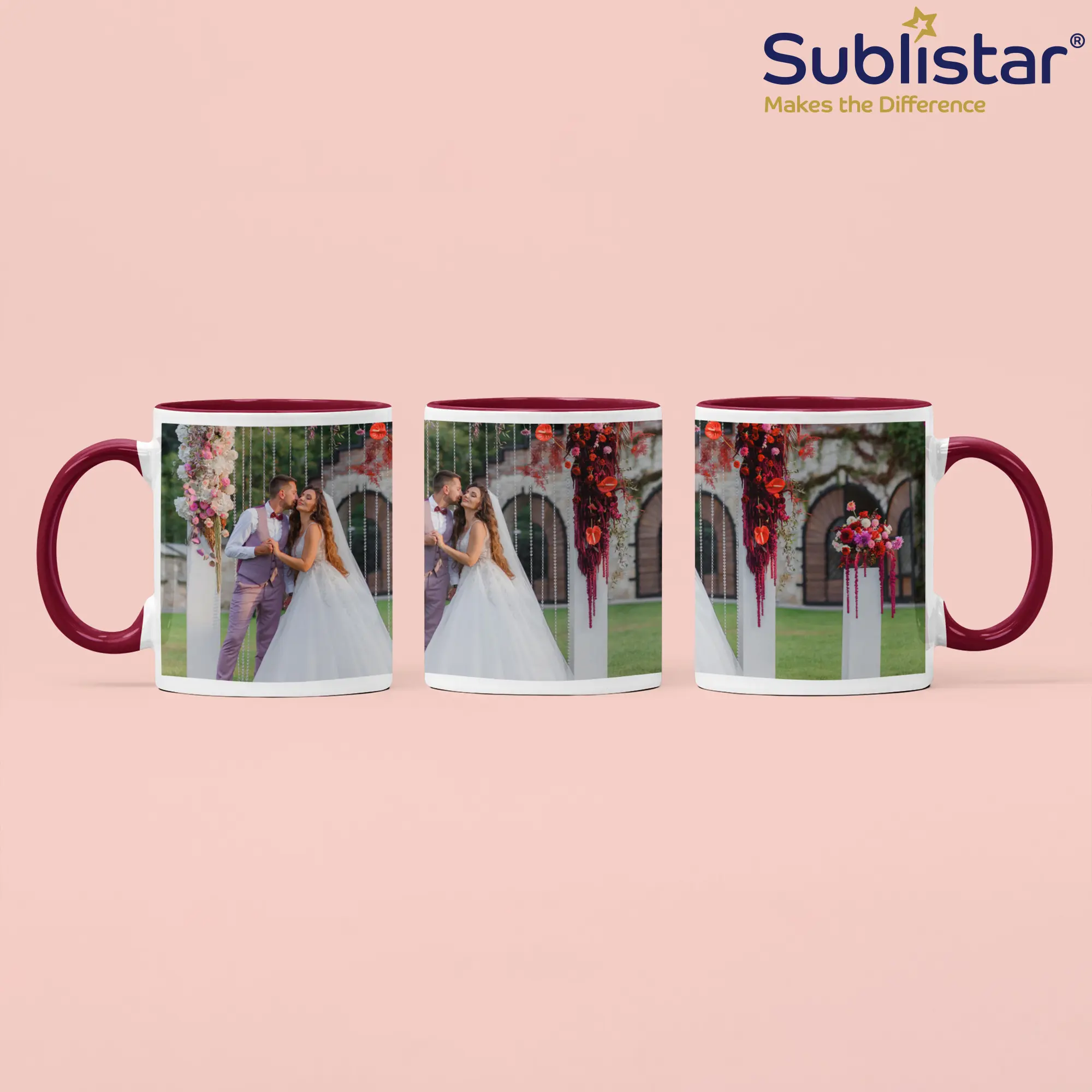 Keramiktasse TWO TONES & HANDLE 11oz, Sublistar®-Coating, div. Farben