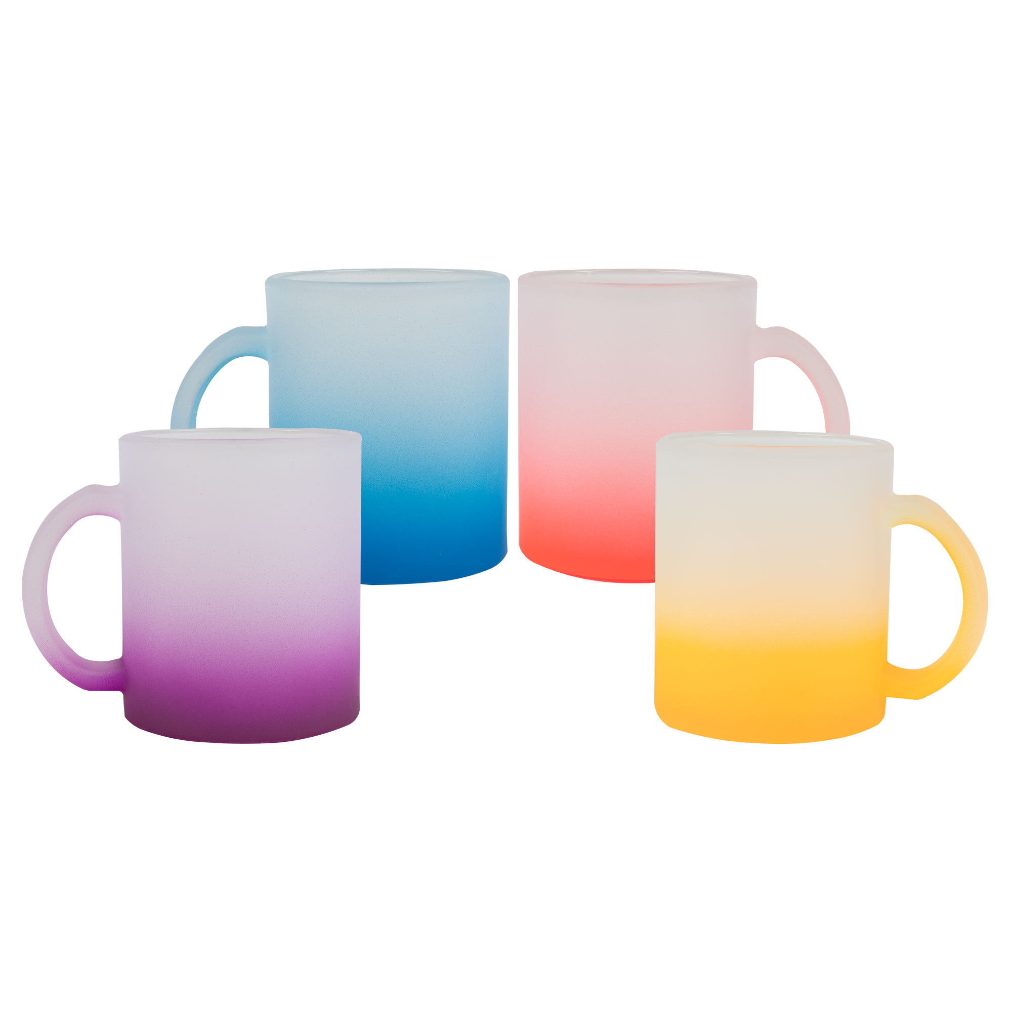 Glass mug with colour gradient 10oz, Sublistar Coating, various colours