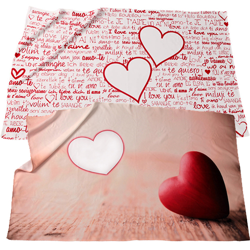 Microfiber fleece blanket made of 100% polyester, size 95 x 150 cm, printed on one side with different Motifs