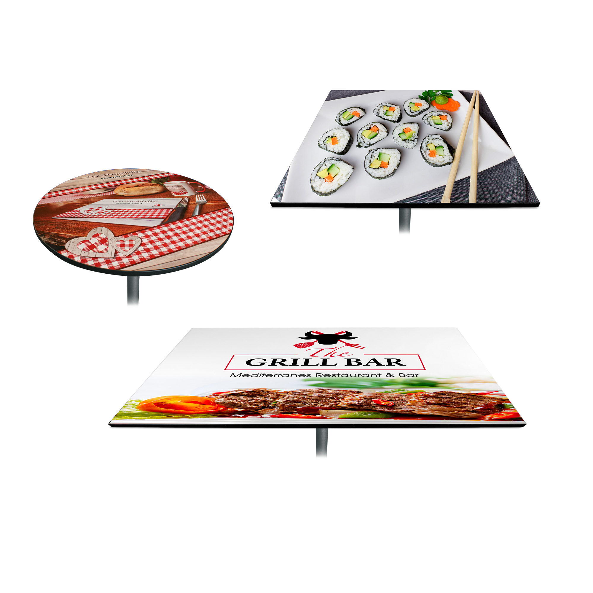 Sublistar® MDF Tischplatte für Bistro Tisch, ohne Gestell, Farbe Weiß-glänzend, div. Größen 