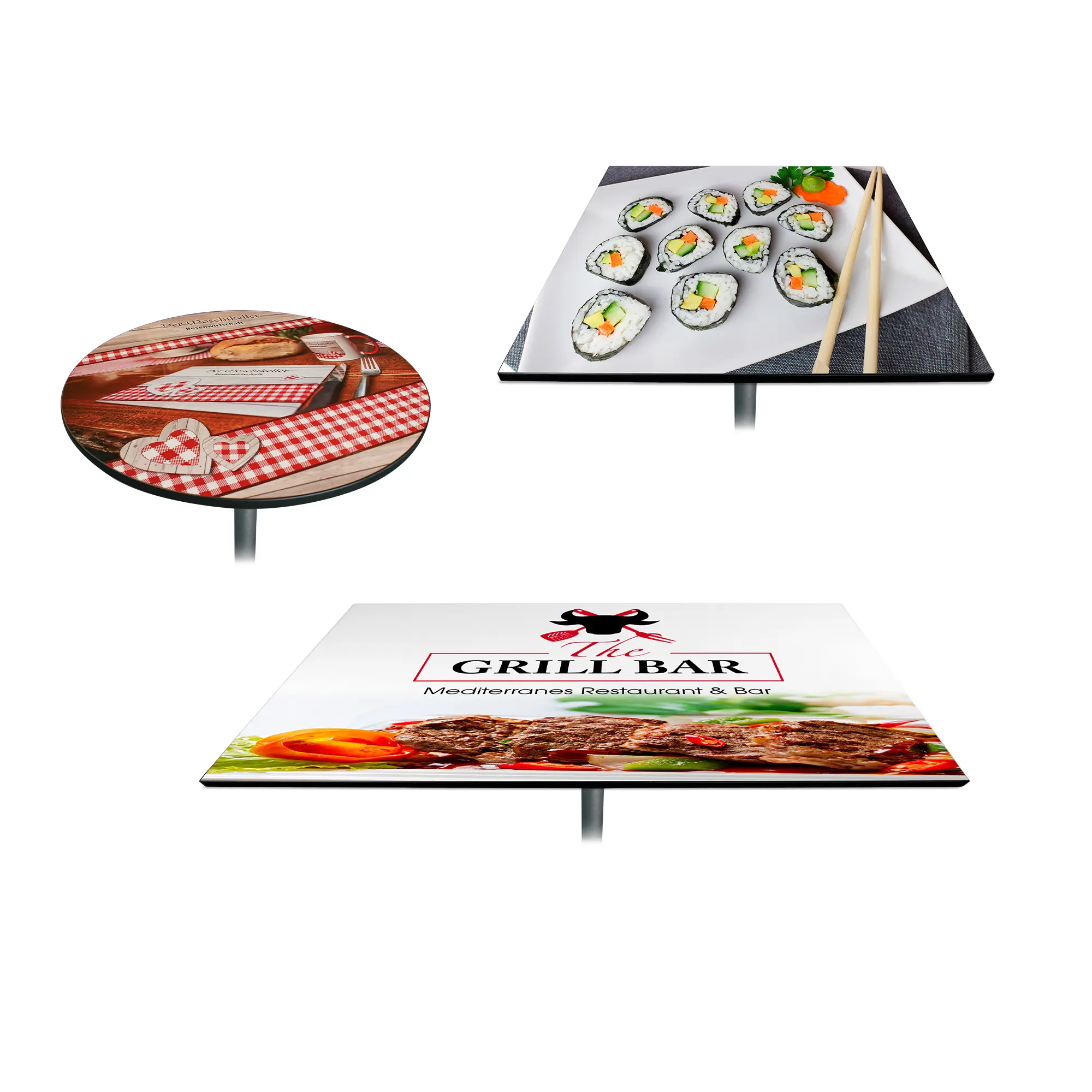 Sublistar® MDF table top for bistro table, without pedestal, colour glossy white, various sizes