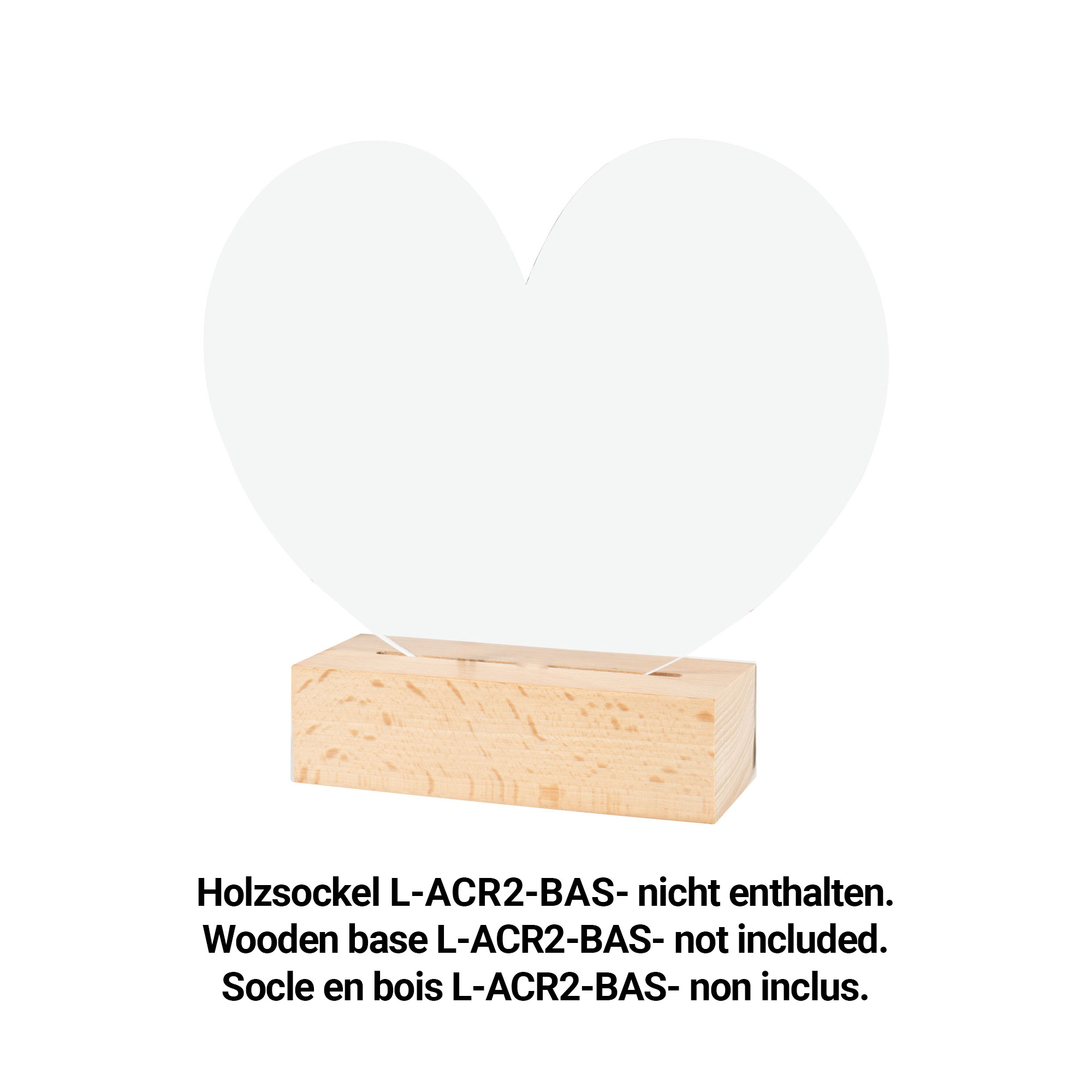 Acrylplatte passend für Holzsockel L-ACR2-BAS-, div. Ausführungen