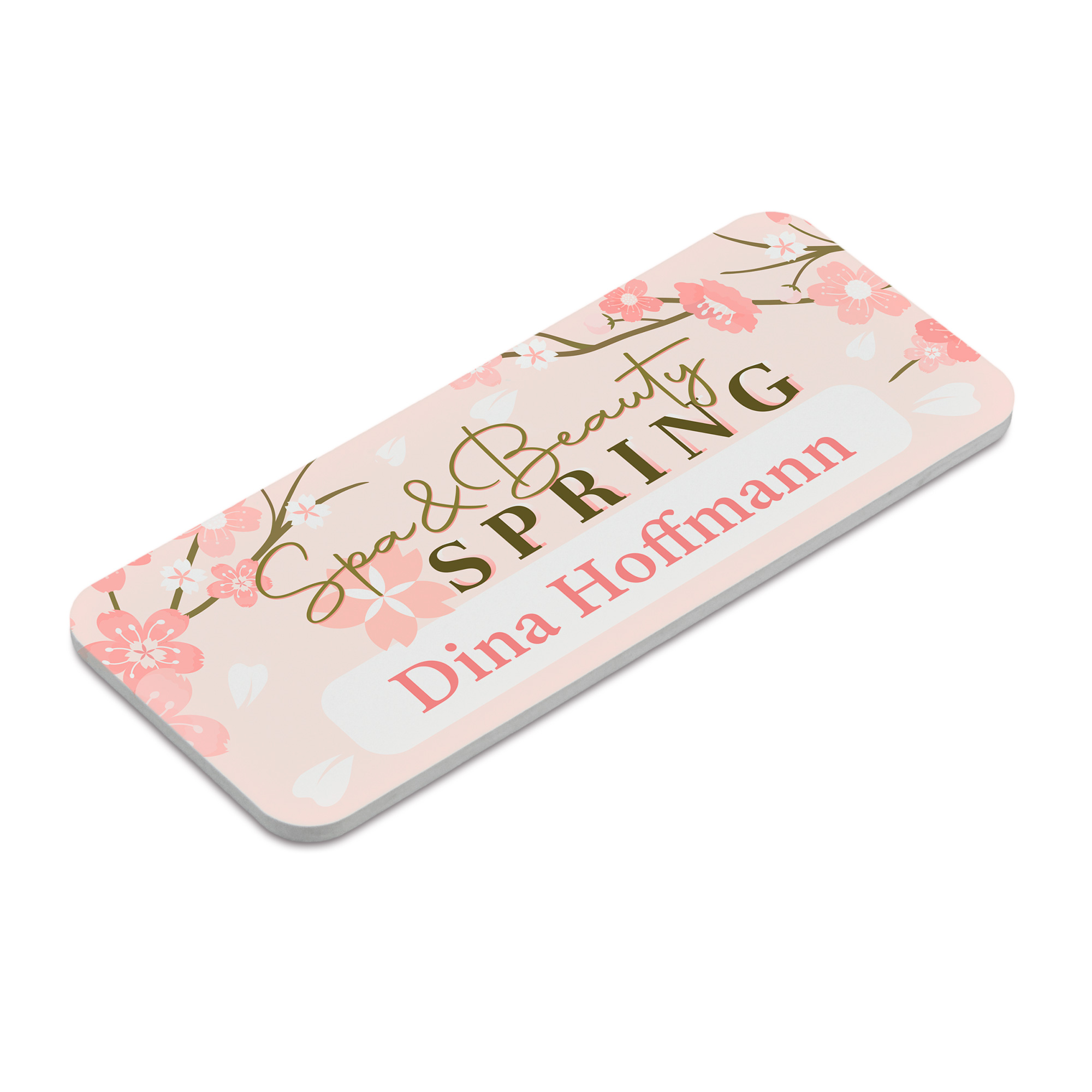 UNISUB Namensschild, Größe 32 x 75 x 2 mm, Einseitig bedruckbar, Weiß-glänzend