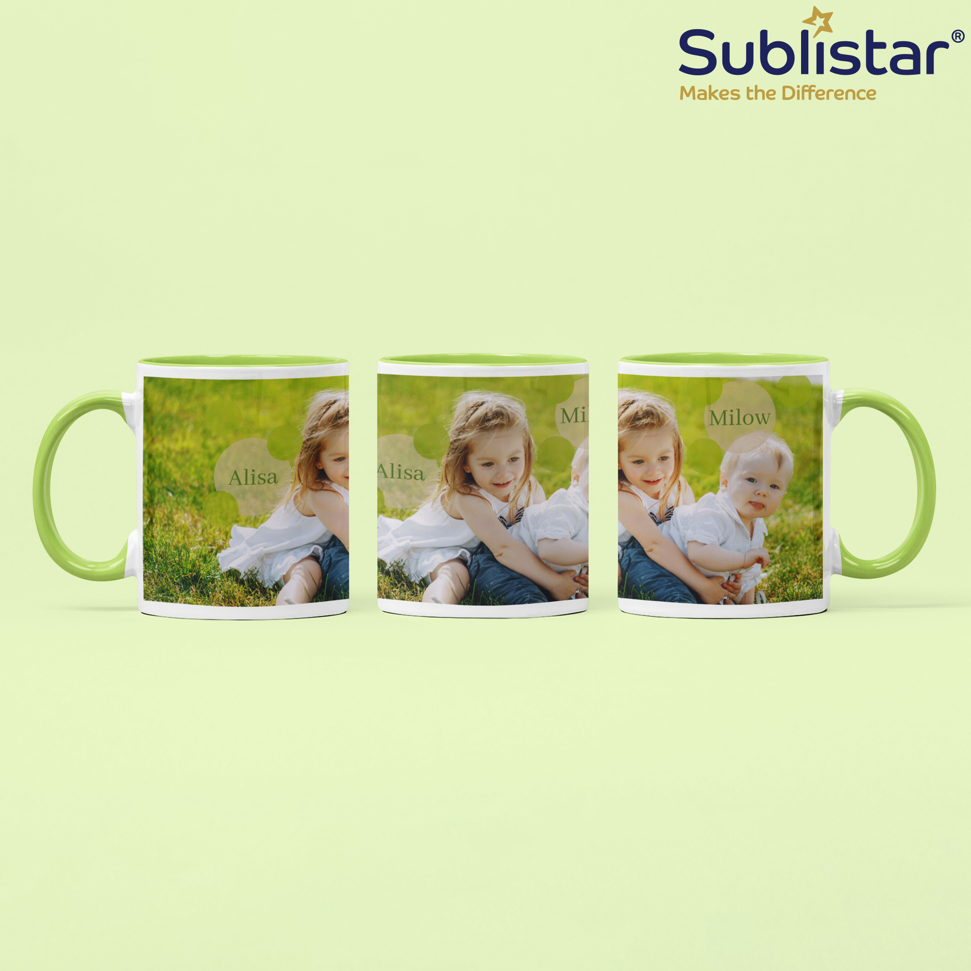 Ceramic mug TWO TONES & HANDLE 11oz, Sublistar®-Coating, various colours