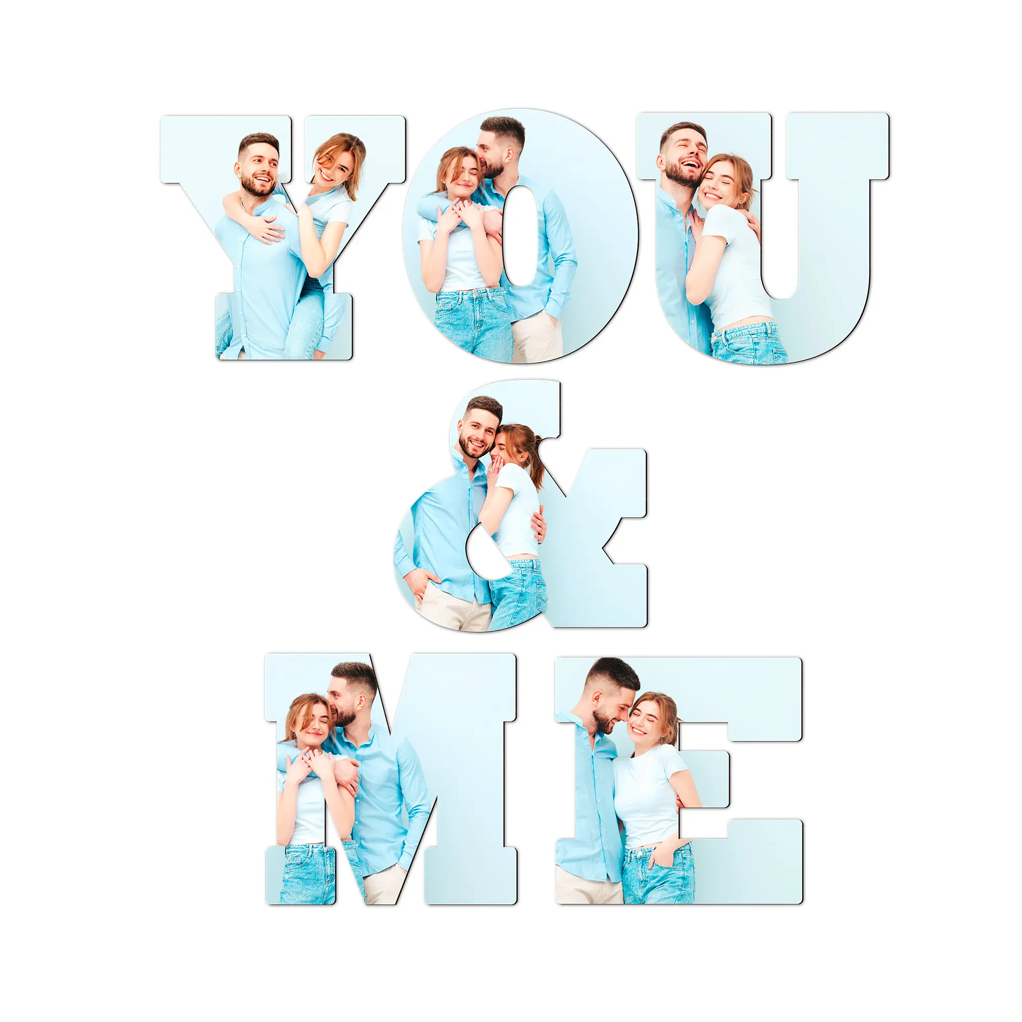 Sublistar® MDF set of single letters YOU&ME Height 14 cm, 3 mm thickness