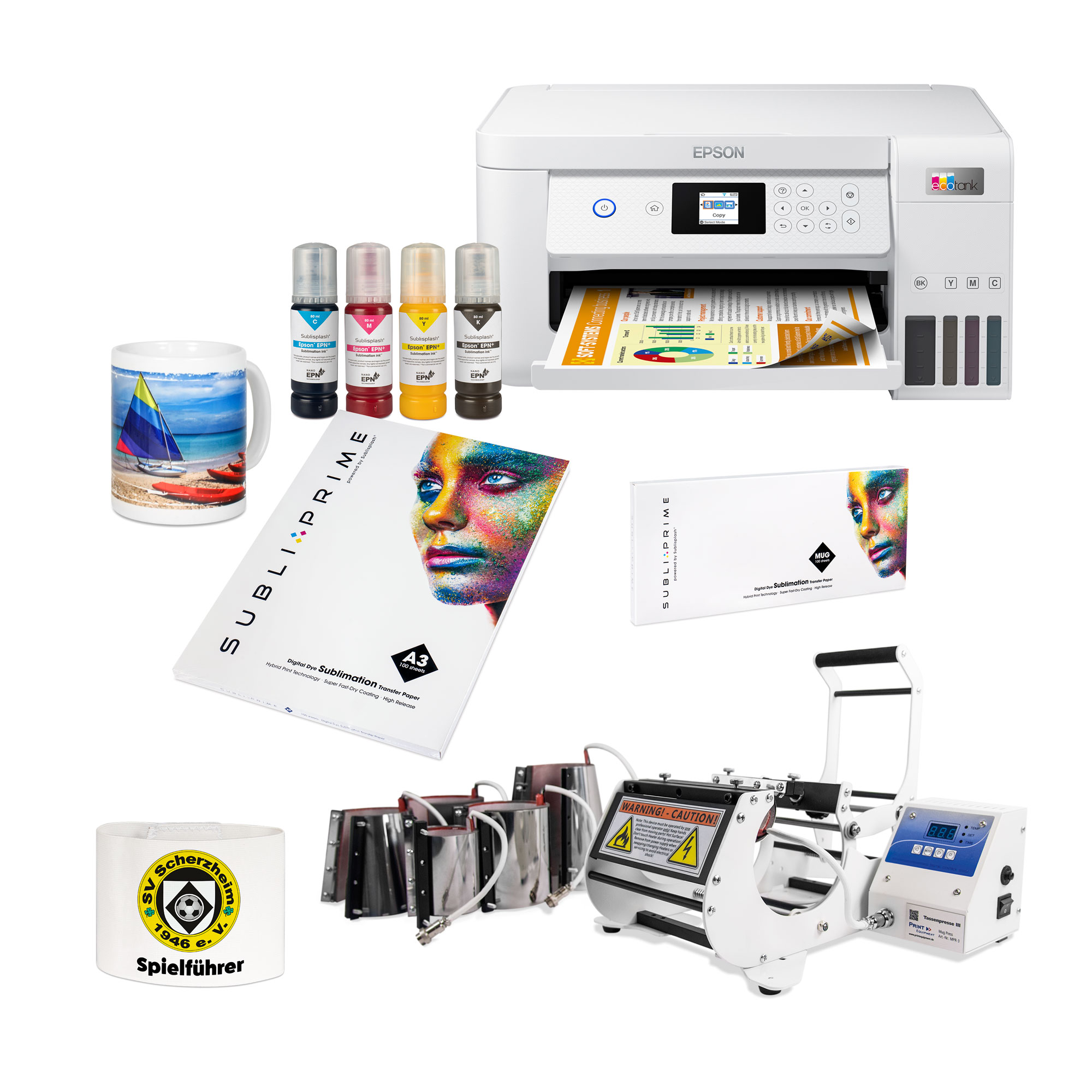 Kit de démarrage de la sublimation pour les débutants, composé de: