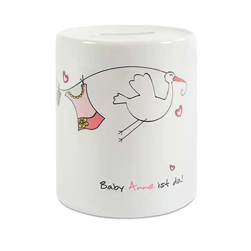 Tirelire Upper Class, couleur blanc, 36 pcs./carton