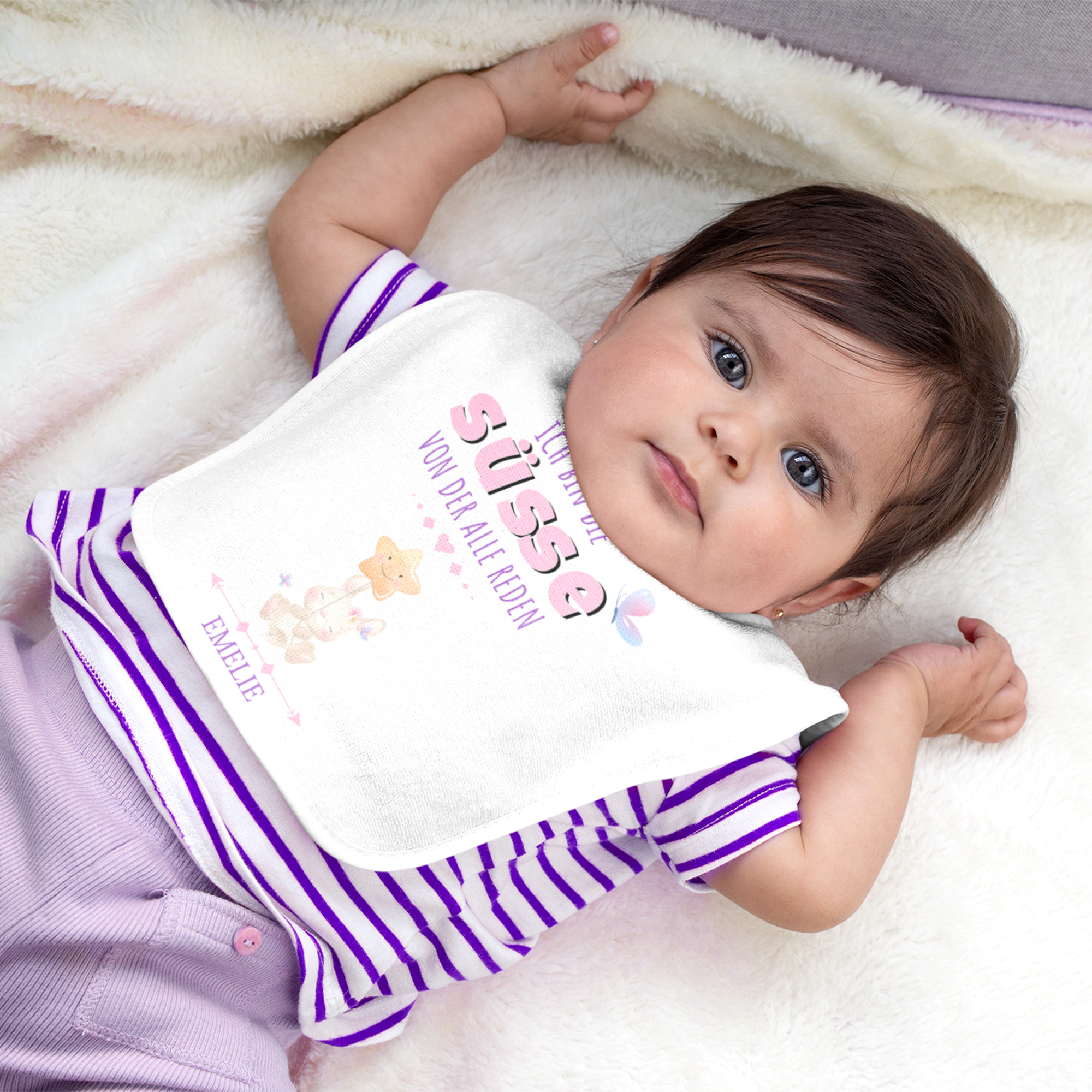 Sublistar® Babylätzchen mit Klettverschluss, div. Saumfarben, Größe ca. 300 x 350 mm