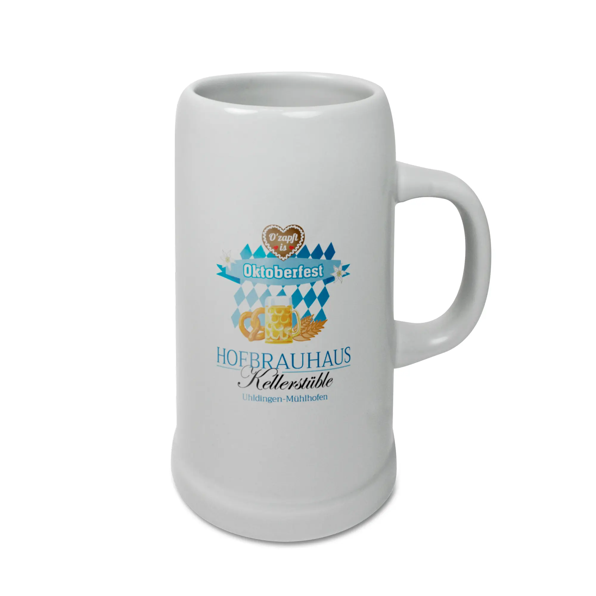 Bierkrug Upper Class BAVARIA 1000 ml, Farbe Grau ohne Deckel