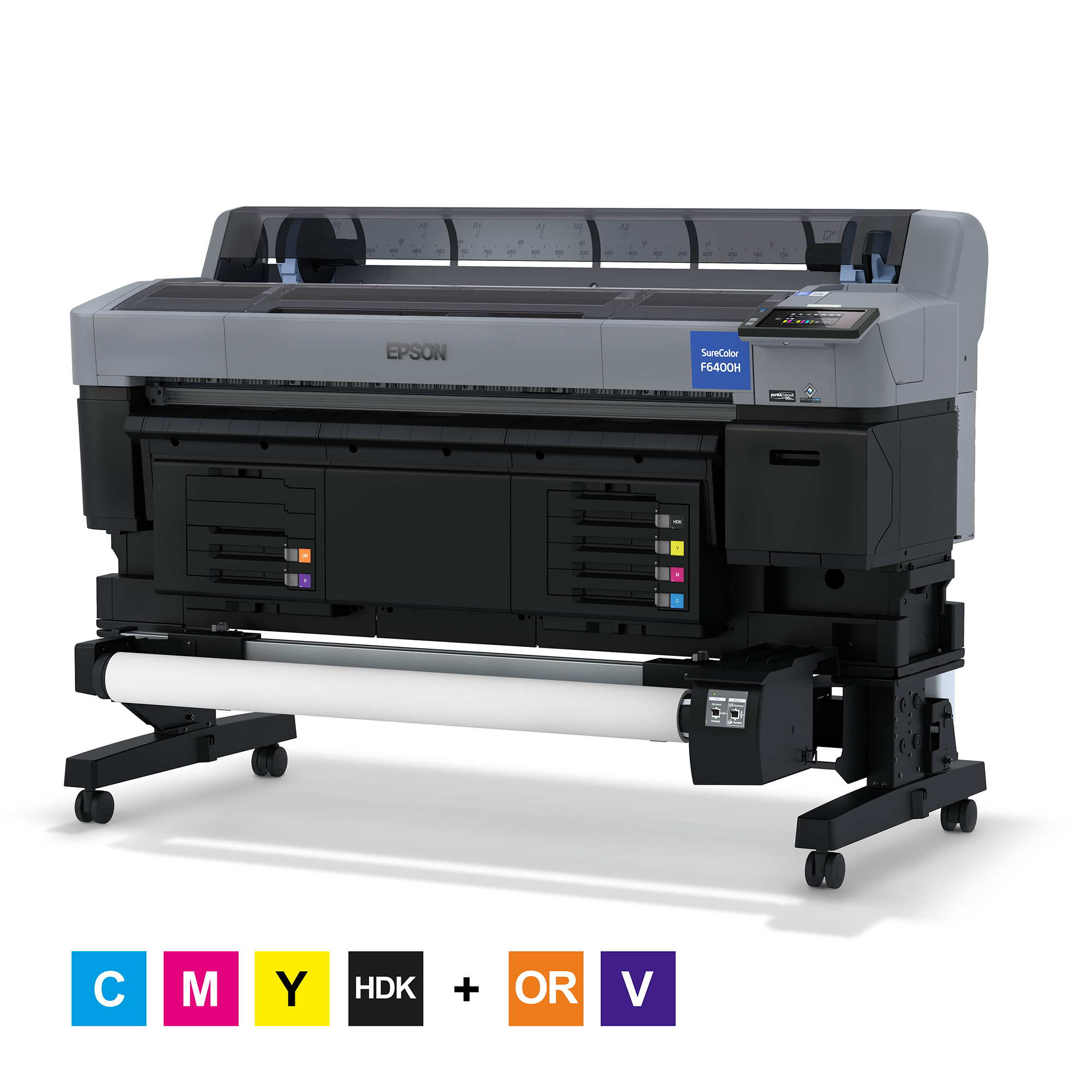 Epson SureColor SC-F6400H, Orange/Violet, Maximale Druckbreite bis 1118 mm, inkl. Aufrolleinheit