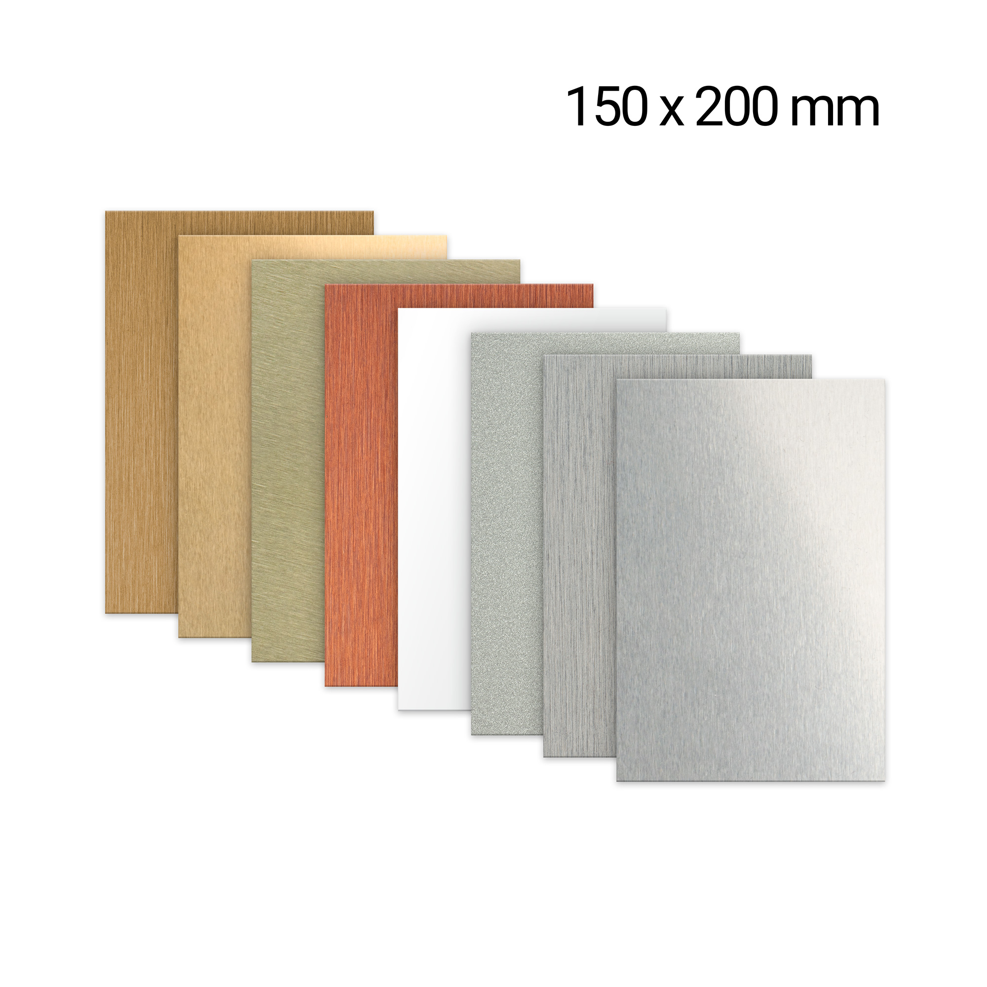 Alu-Tafel 150 x 200 mm, 0,5 mm stark, für Holztafel 203, div. Farben