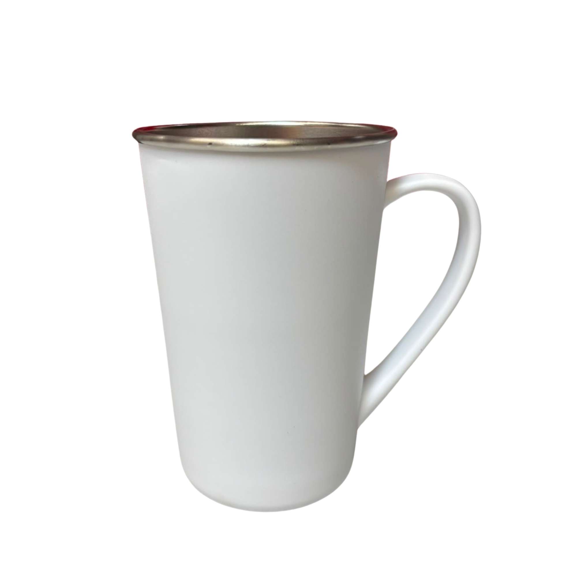 Mug en inox en forme conique 17oz, revêtu de plastique, blanc, lavage main recommandé, 48 pcs./carton