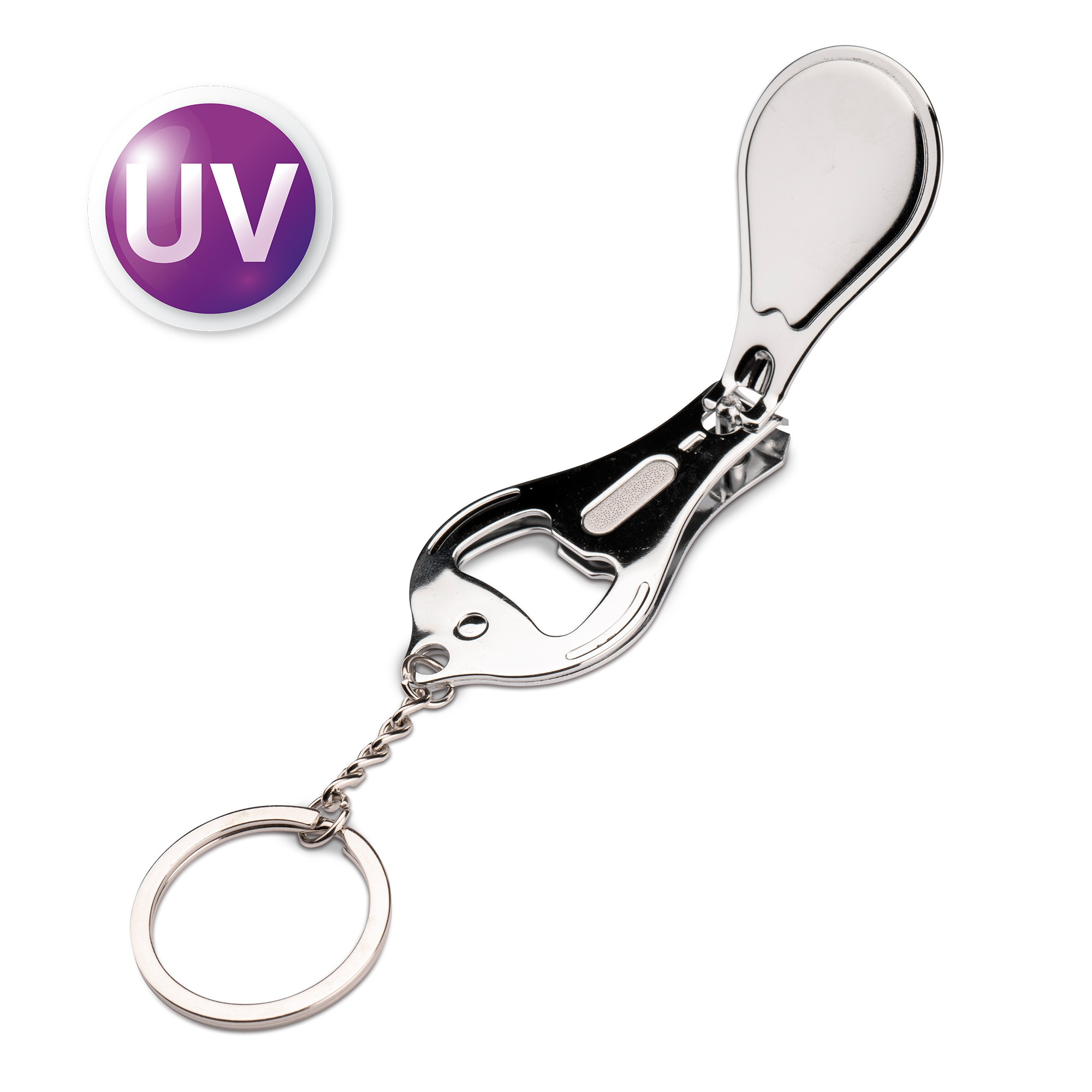 Porte-clés UV de Multiplexx, métal, diverses versions