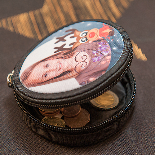Mini coin purse, black, size Ø 90 mm, 200 pcs./carton Mini coin purse, black, size Ø 90 mm, 200 pcs./carton