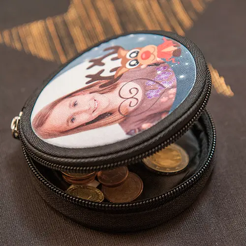 Mini-Geldbörse,  Schwarz, Ø 90 mm, 200 St./Karton