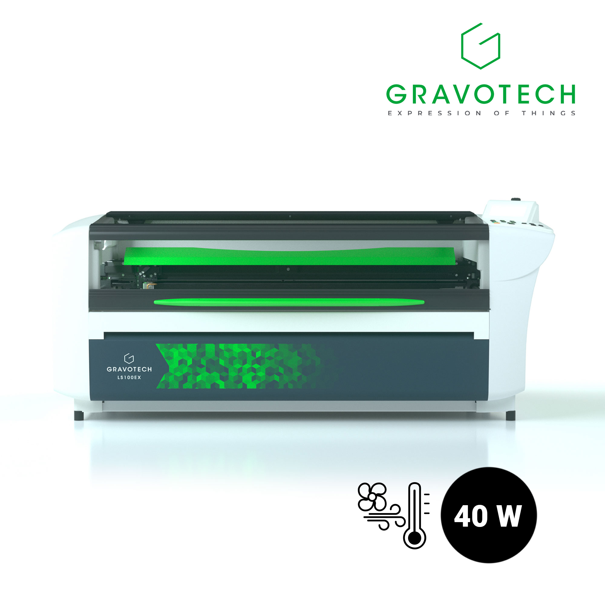 Gravotech LS100EX CO2 Lasergravierer, 40 Watt CO2 Laser mit Luftkühlung