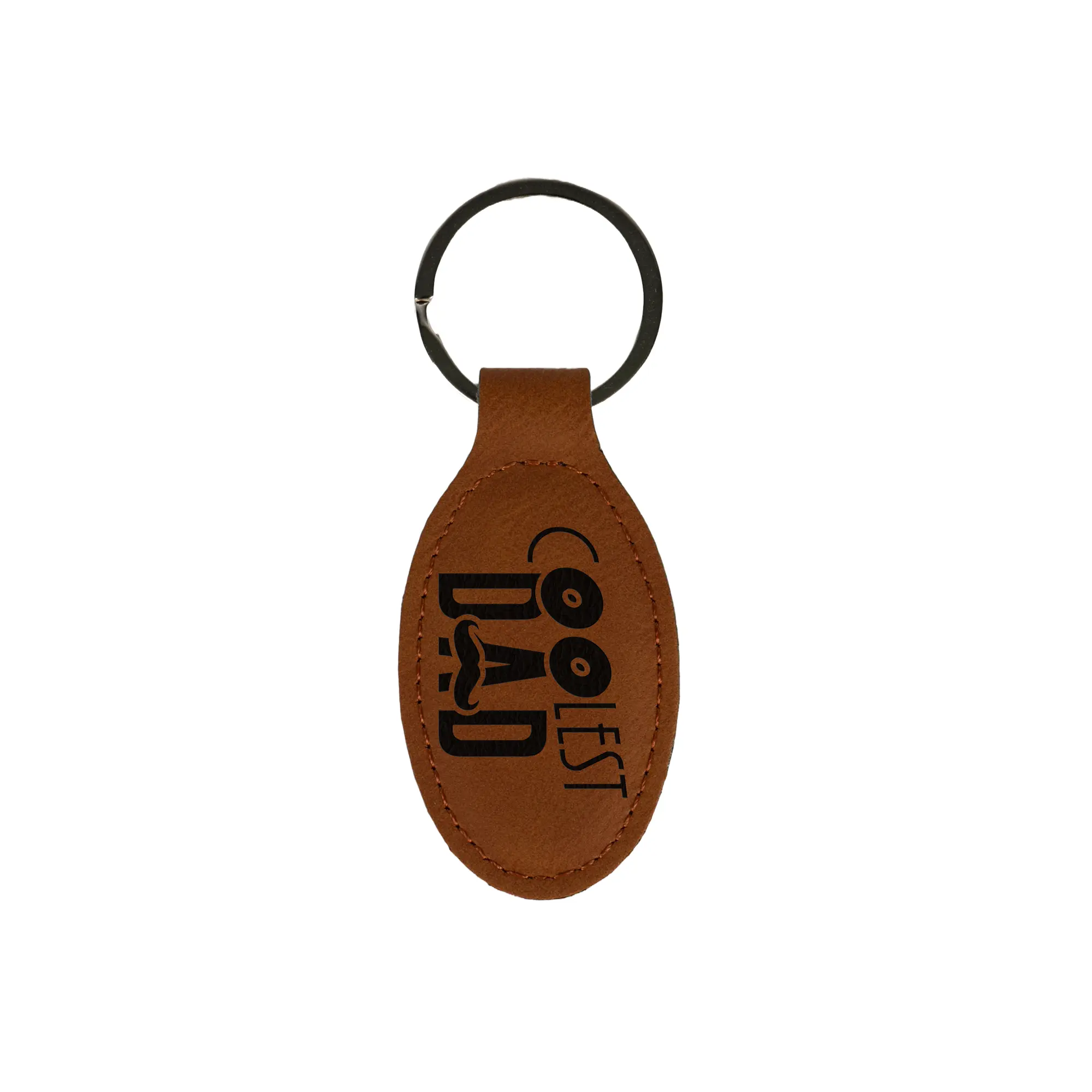 Laser Schlüsselanhänger oval aus Kunstleder 40 x 75 mm, div. Farben