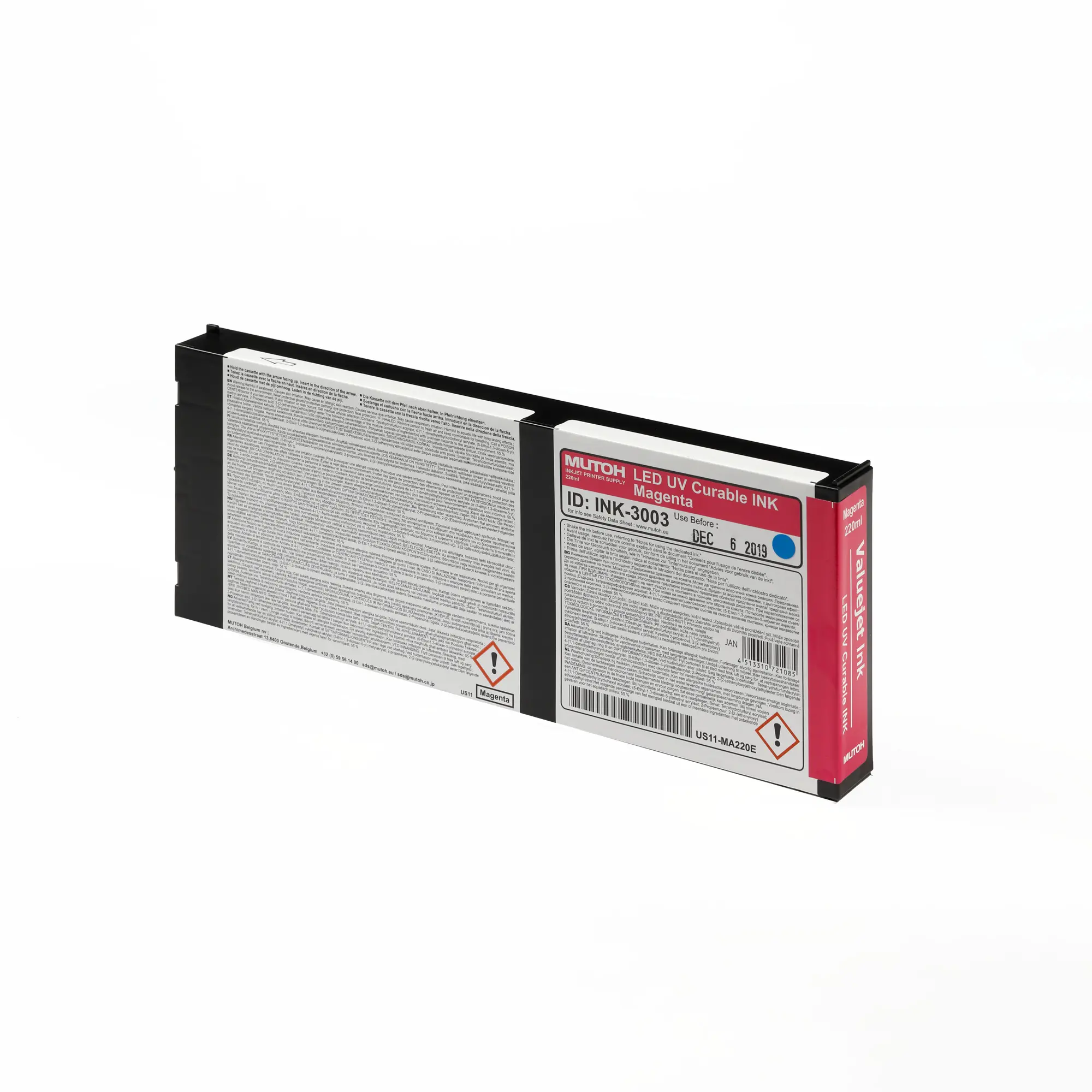 US11 Flex LED UV Ink, various colours, 220 ml cartridge