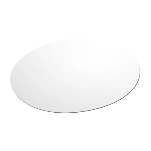 Alu-Ersatzplatte für Handtaschenspiegel, Oval, Weiß-glänzend, Größe 47 x 60 mm
