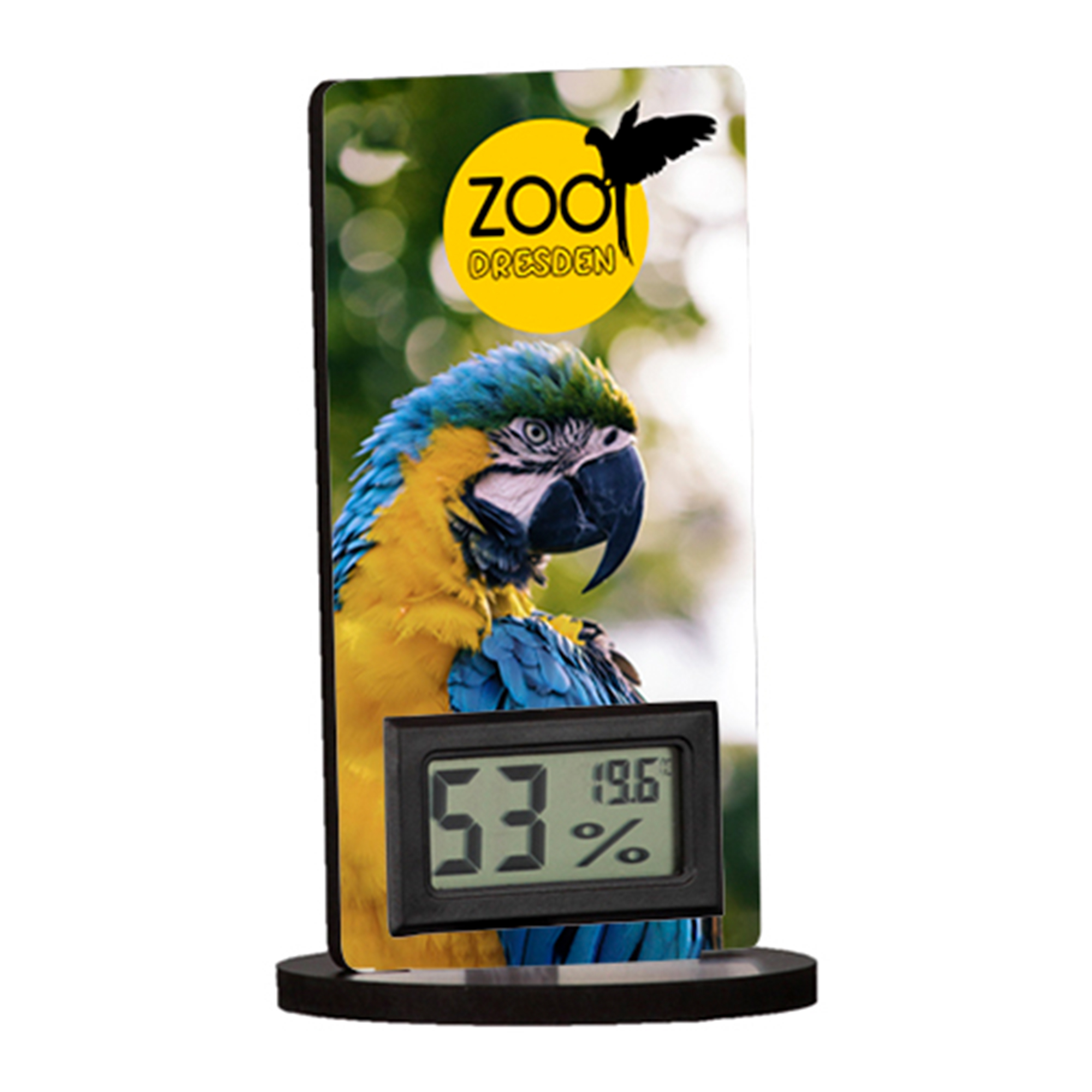 Digitales Thermometer mit Standfuß, aus Hartfaser, 6 mm stark, verschiedene Ausführungen Digitales Thermometer mit Standfuß, aus Hartfaser, 6 mm stark, verschiedene Ausführungen