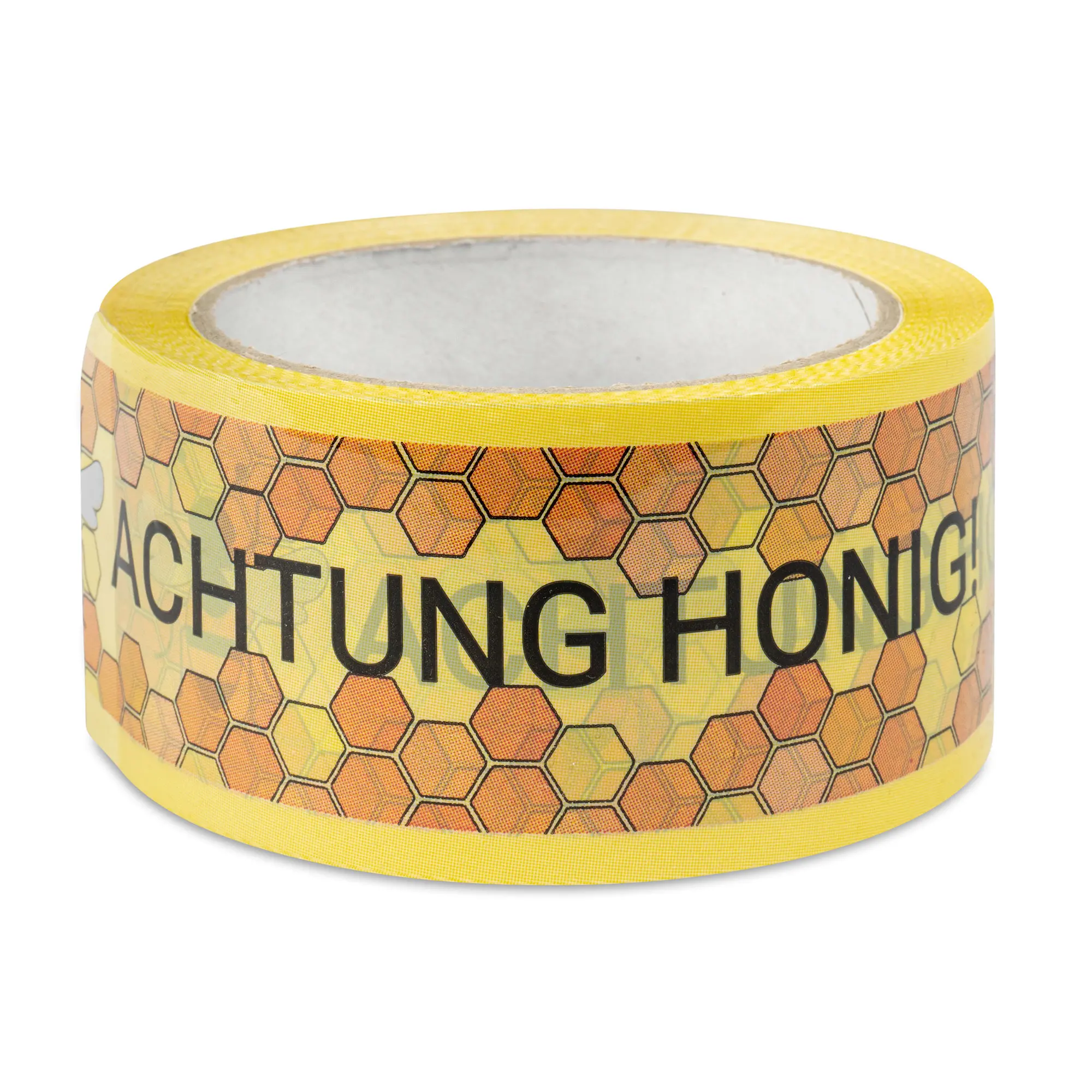 PP-Selbstklebeband, Standard, 66 lfm x 50 mm, mit 4-farbigem Druck, Motiv: "ACHTUNG HONIG!", zweisprachig Deutsch/Englisch
