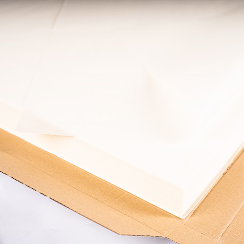 Papier de sortie avec un revêtement de siliconé, couleur blanc, taille 400 x 600 mm, 500 feuilles/carton