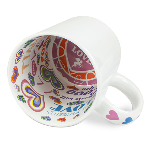 Tasse à thème en céramique 11oz, avec impression à l’intérieur, divers motif