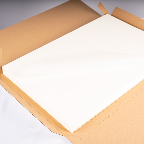 Papier de sortie avec un revêtement de siliconé, couleur blanc, taille 400 x 600 mm, 500 feuilles/carton