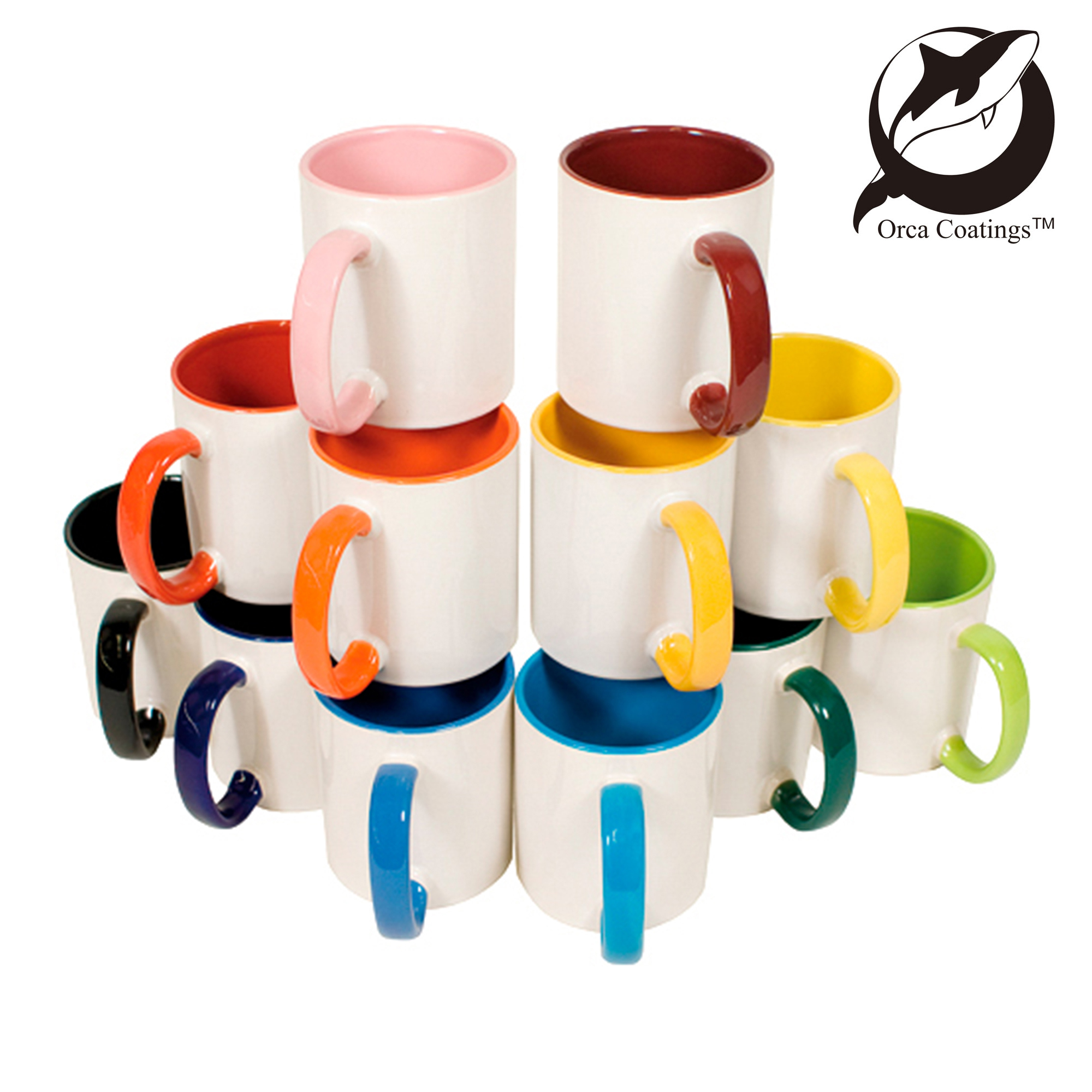 Startset TWO TONES & HANDLE 11oz, Orca™ Coating, 36 Tassen, farblich sortiert