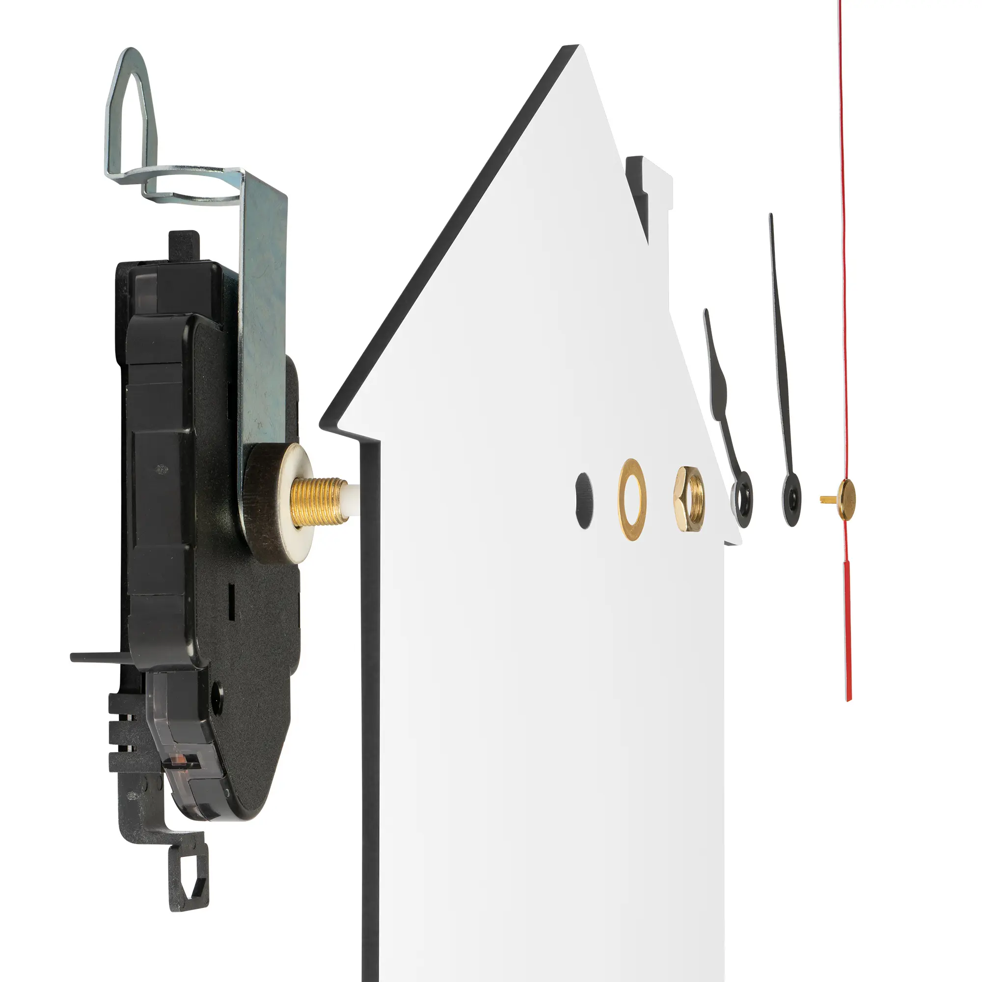 Sublistar® MDF Wanduhr mit Pendel, Hausdesign, 30 x 19 cm, 3 mm stark, inkl. Uhrwerk und Zeiger