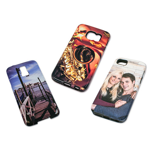 3D Premium Cover für Galaxy und iPhone, Farbe Weiß-glänzend und Farbe Weiß-matt