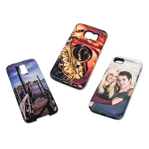 3D Premium Cover für Galaxy und iPhone, Farbe Weiß-glänzend und Farbe Weiß-matt